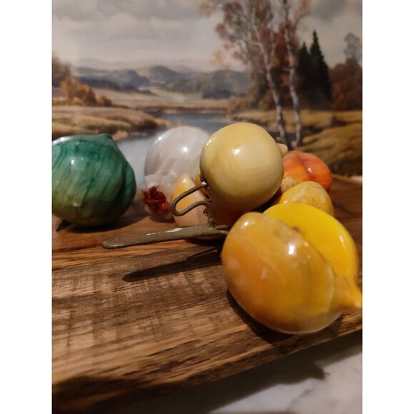 Vintage Alabaster Fruit Set - Decorative Collectible, Mid-Century Home Decor - Picture 8 of 10